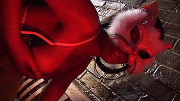 Kitty cats need their milk, and this black one doesn't mind getting fucked by a horny...