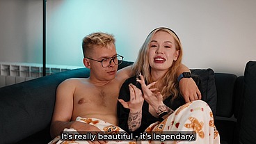 Step Mom's Silky Robe Drives Son Wild During Cuddle Session - Blonde MILF Gets Wet