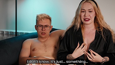 Step Mom's Silky Robe Drives Son Wild During Cuddle Session - Blonde MILF Gets Wet