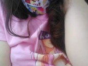 Waifu Otaku Anime Girl Face Mask Socks Exhibitionist Giggling Laughing COVID-19 Pandemic Quarantine