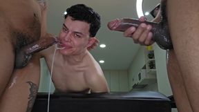 Filling in the Two Gaps, Her Mouth Received as Much as Her Ass