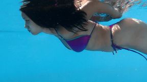 Hot Hungarian teen Lia with big ass and perfect tits swims naked in pool