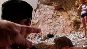 Tattooed blonde fucked on the beach