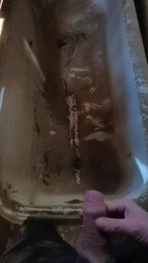 Biker Break: Marking an Old Tub inside a Barn with my piss
