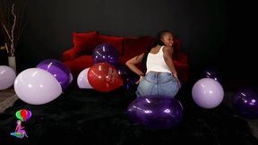 Amaryah Sit Pops 16-inch Balloons in Jeans HD (1920x1080)