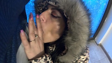 MilfyCalla- I burned my Glossy Puffer Jacket after i was face fucked 173