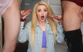 Horny Slut Fae Gets Her Butthole Punished by Two Stepbrothers' Cocks