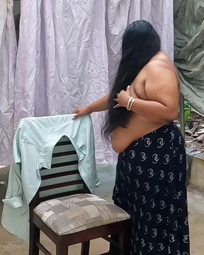 India Woman in Skirt Getting Naked