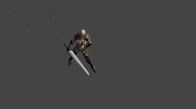 Warrior Goddess Dances With Her Blade On The Floor