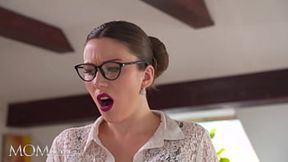 MOMxxx Beautiful brunette lesbians passionate fingering and pussy licking orgasms step mom in stockings and high heels