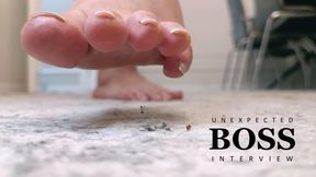 Unexpected BOSS Interview (fx, footcrush, foot worship, feet close-up)