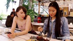 Ersties: Lesbians Couple Control Each Other's Vibrator In Public