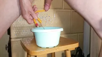 Bear Solo Male Catheter Fetish Play with Pump and Pissing