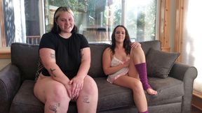 Plus size teen Lilly has first girl on girl scene