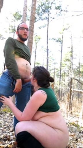 Fucking my girlfriend in the woods doggy style until I cum in her mouth OF:Lily-stoned