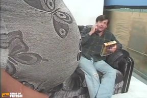 Pregnant Black Woman Gets Her Hairy Pussy Smashed by a White Man with Hard Cock
