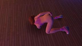 cute chick is playing with her ass