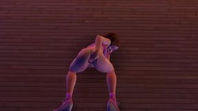 cute chick is playing with her ass