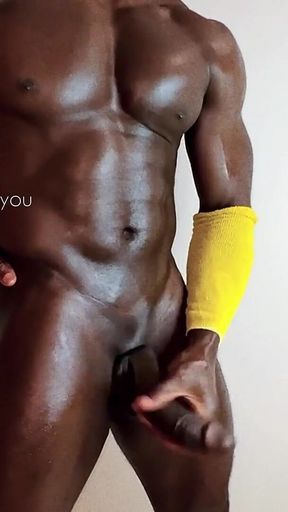 Big Black Muscular Guy Is a Milk Factory