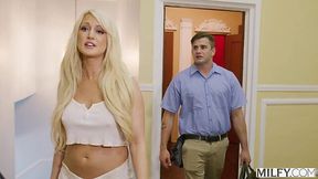 Horny blonde milf gets her pussy eaten by her stepson