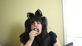 Odd Insertion: Anime Figure Nekopara Masturbation