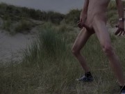 dutch teen boy love to jerk and piss in public
