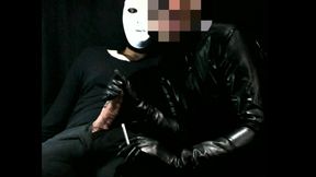 Intense Leather Gloves Stimulation Leads to Cum Fountain