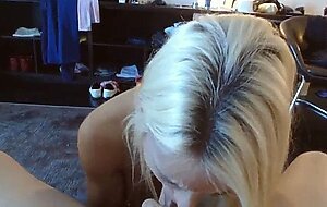 Hot bj from sexy big boobs blonde teen