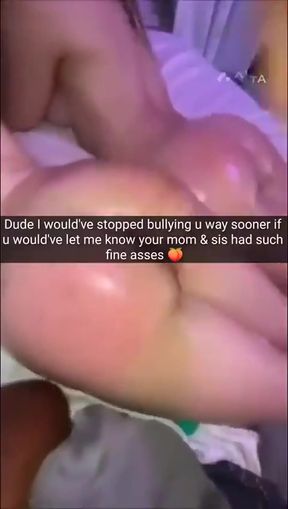 Mean step-mom bullies white girl into BBC with step-sister