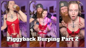 Piggyback Burping Part 2 - Red Lace Lingerie - Dessa Cado - Burps - Belching - Carry