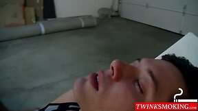 Chase wank his dick and fucking his hungry ass with a dildo