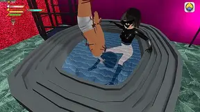 Dominant Drow Enchantress Overwhelms Lover in Steamy Bathhouse Encounter