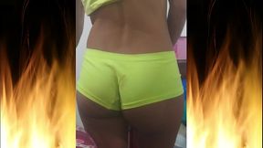 Jade getting ready to sweep the balcony and tease the neighbor who already knows when she does it and stands at the window watching.