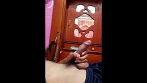 young man with a beautiful cock masturbating alone