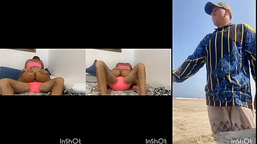 Ruiva da o cuzinho pra desconhecido sem camisinha e logo depois vai na praia de fio dental fazer vadiagem