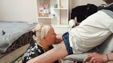 neighbor gives blowjob to get enough cum