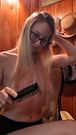 Lil Demons Topless Brushing Her Semi Long Hair - It Gets Knotty