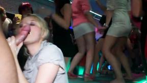 ”Young blonde sucking off stripper”