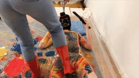 trampling, bodypainting, kicking, rain boots - 1053 Nasty Nastya the art student episode 3 Part 1 720p