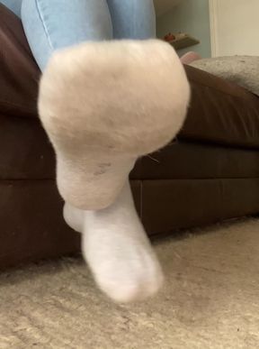 Fuzzy sock close-up