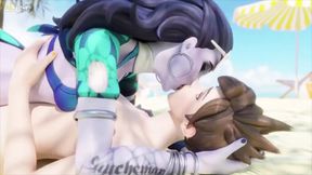 Tracer And Widowmaker Making Out On The Beach