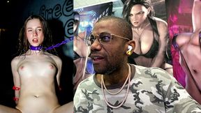 bound free use white teen girl bouncing on a cock in an alleyway, ai generated