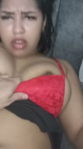 18 year old brunette big saggy tits from New York United States fucking her stepbrother's big dick   Clip 1