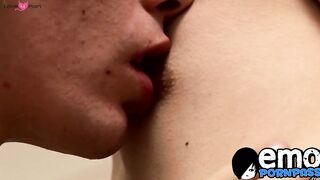 Skinny emo twink raw fucks his lover with his massive cock