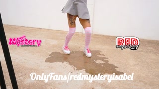 Sexy horny student pees