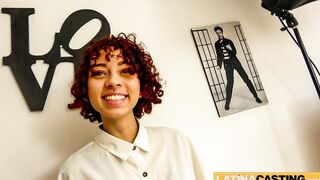 Curly Red Haired Hispanic Exited For First Anal Casting With Jizzed