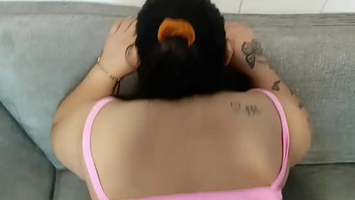 My slutty stepmom enjoys me filming her huge booty before I end up fucking her and licking her pussy.