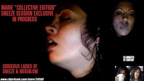 GORGEOUS LADIES OF SNEEZE "BEHIND THE SCENES EXCLUSIVE" WITH MARIE" SESSION OF SNEEZES AND NOSEBLOWS MP4