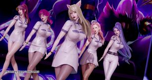 Somi - What you waiting for striptease Ahri Akali Kaisa Evelynn Seraphine KDA 3D erotic dance