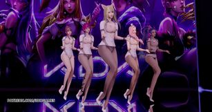 Somi - What you waiting for striptease Ahri Akali Kaisa Evelynn Seraphine KDA 3D erotic dance